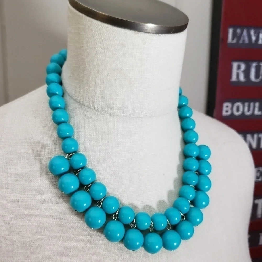 Vintage Turquoise blue statement necklace